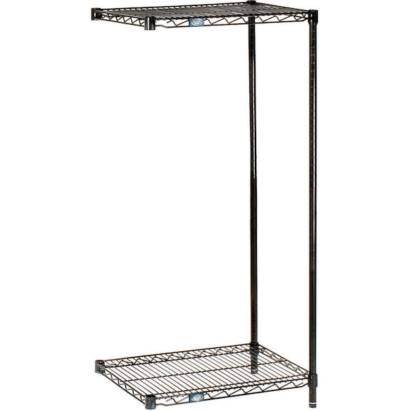 Nexel Black Epoxy, 2 Tier, Wire Shelving Add-On Unit, 36W x 21D x 34H A21363B2 - main